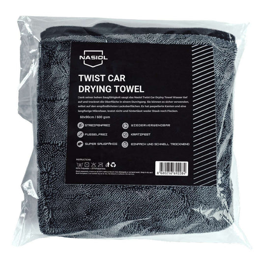 Nasiol - Twist Car Drying Towel – Premium-Trockentuch für Fahrzeuge 60x90cm 600GSM