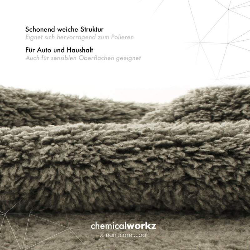 ChemicalWorkz - Edgeless Soft Touch Premium Towel grey - Poliertuch grau 40x40cm 600GSM_3