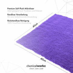 ChemicalWorkz - Edgeless Soft Touch Premium Towel purple - Poliertuch violett 40x40cm 500GSM_2