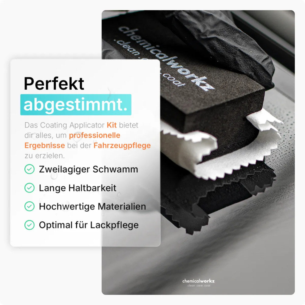 ChemicalWorkz - Coating Applicator Kit - Applicator Block mit Suede Tuch_4